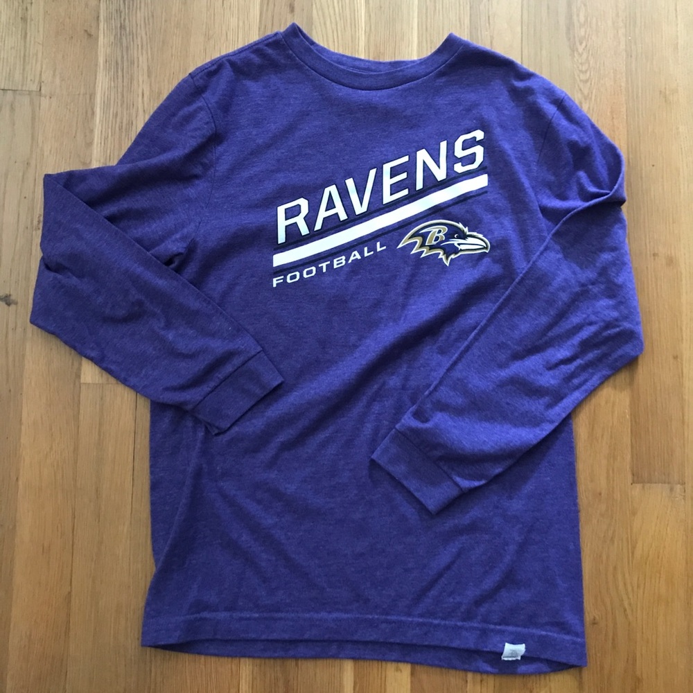NFL RAVENS Boys Long Sleeve Tee Team Apparel XL
